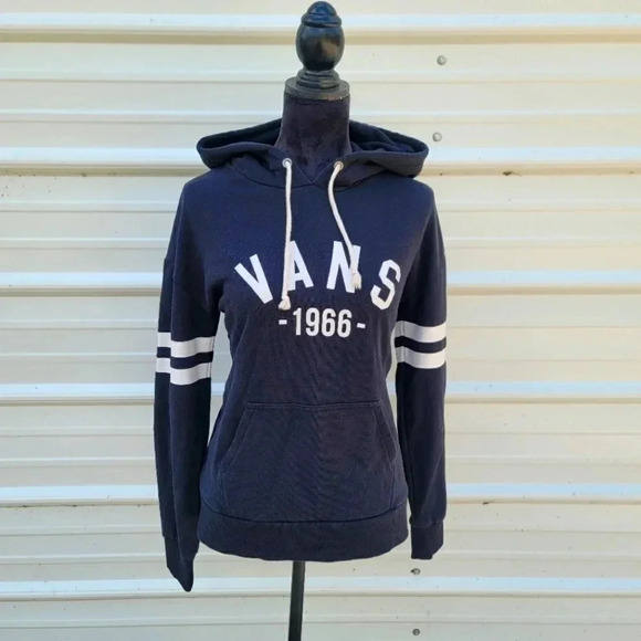 VANS OFF THE WALL Women's 1966 Pull Over Hoodie Sweatshirt Black White S Small - Picture 1 of 8
